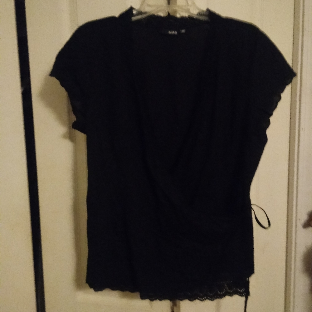 a.n.a. wrap shirt